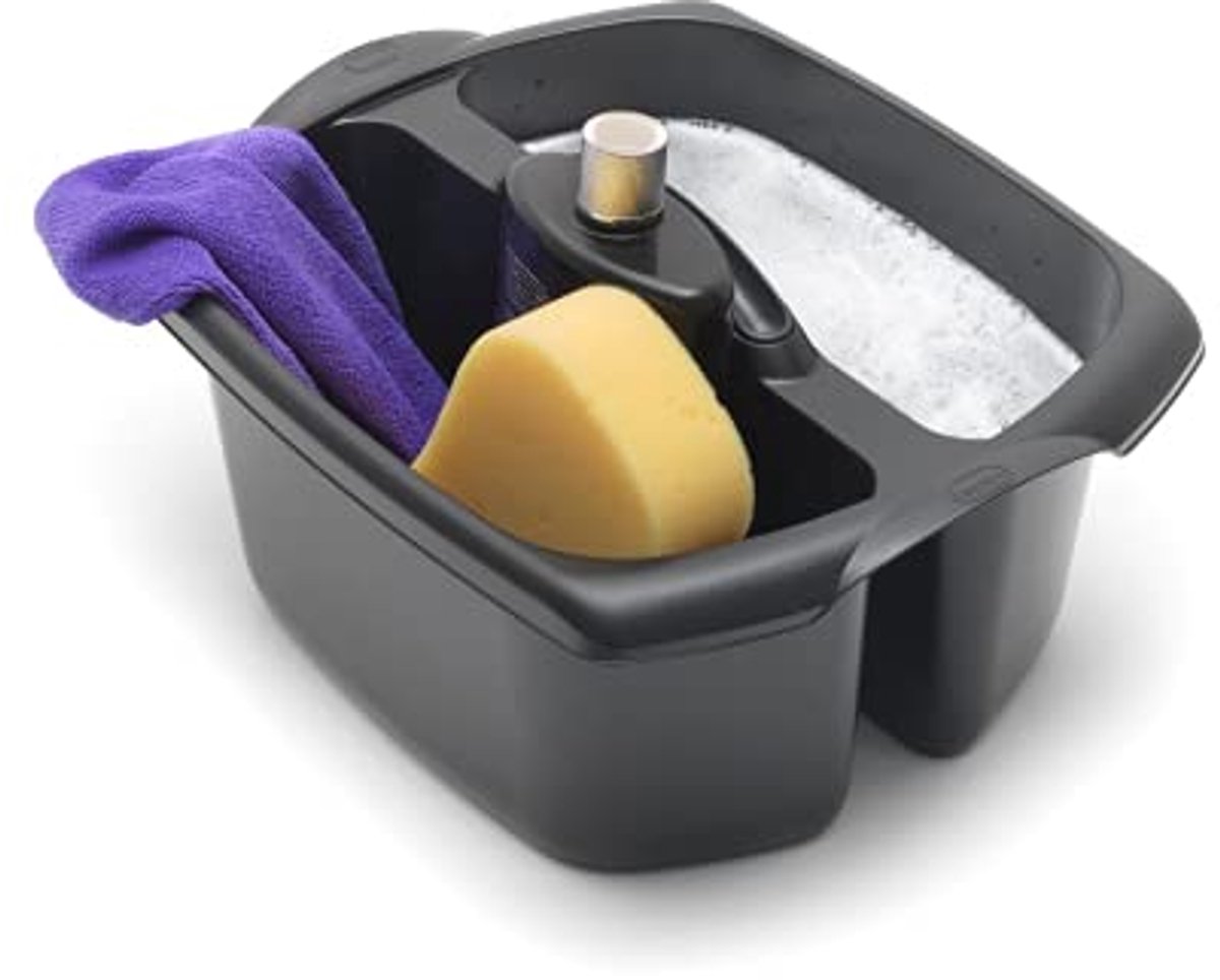 Utility Cleaning Caddy met dubbel compartiment, zwart, 9 liter