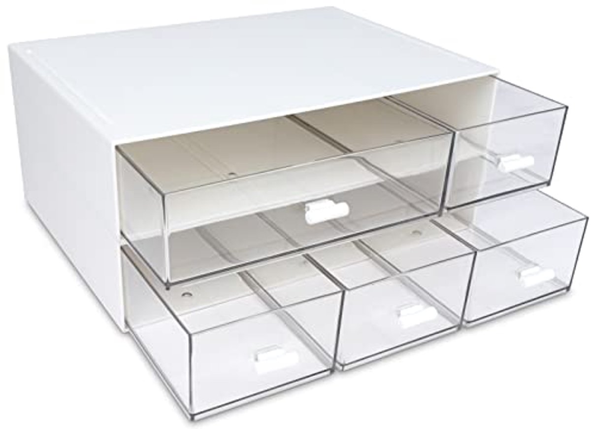 Bureau-organizer met 5 laden en 2 verdiepingen voor optimale opslag