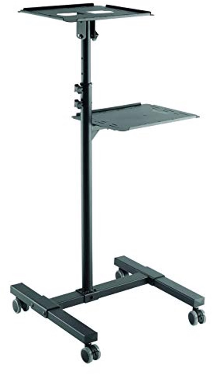 Notebookstandaard met Stalen Frame en Flexibele Wielen