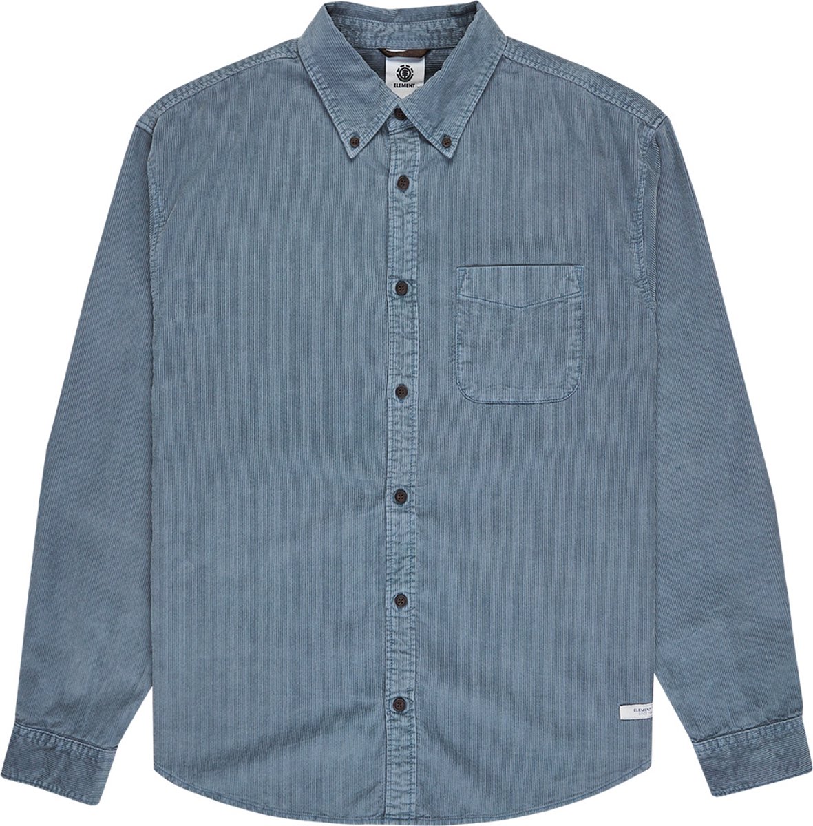 Element Button Down Corduroy Regular Fit Overhemd Met Lange Mouwen S Man Blauw