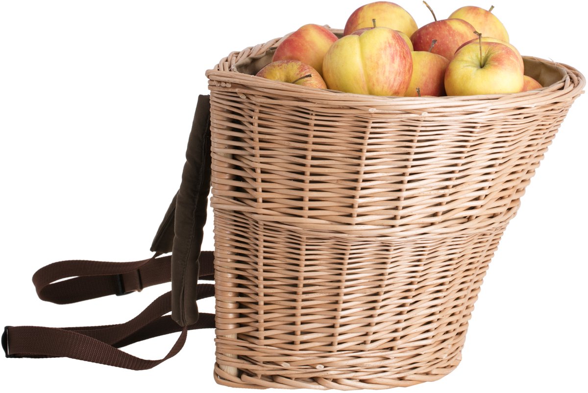 The Wicker Stories – Handgemaakte rieten mandrugzak met jute binnenkant en schouderbanden – Europees vakmanschap – Voor het verzamelen van paddenstoelen, fruit & groenten