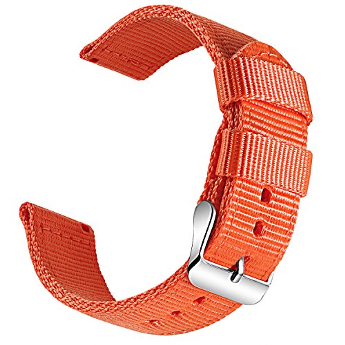 Nylon horlogebandje met roestvrijstalen gesp - Oranje - Geschikt voor 24mm horloges