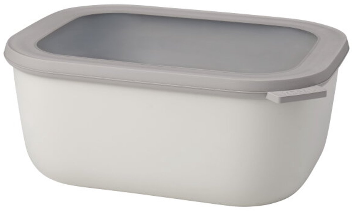 Mepal – Multikom Cirqula rechthoekig 3000 ml – Mag in de vriezer, magnetron en vaatwasser – Nordic white – Geschikt als meal prep bakje – vershouddoos met deksel