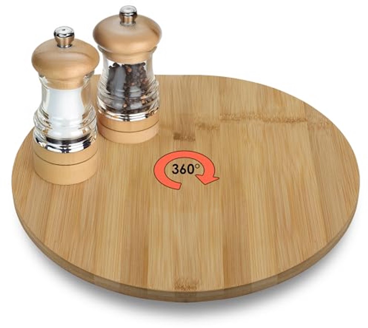 Draaibare Bamboe Serveerschaal - 33,5 cm - Perfect voor Kaas, Worst en Snacks