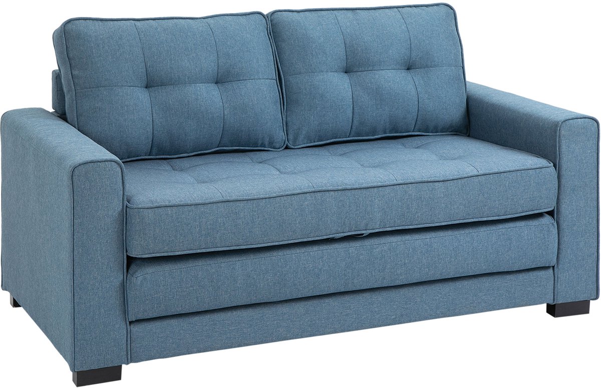 Slaapbank - Uitklapbaar - Slaapstoel - Logeerbed - Zetelbed - Slaapfauteuil - Vouwbed - 2 persoons - Zeer comfortabel - Blauw