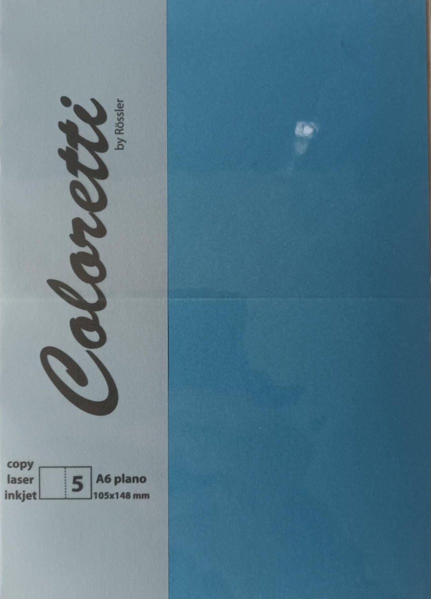 Kaarten - Coloretti - Zeeblauw - Meerblau - 5 stuks - A6 Plano - 105x148mm - Vouwrand - HD - 225gram - Kaart - Vouw - 220770535