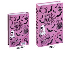 Kimdo - Opberg boek - Happy Boo Season - Roze - Spooky - opbergdoos - Decoratie woonkamer - Boeken - Nep Boek - Opbergboek