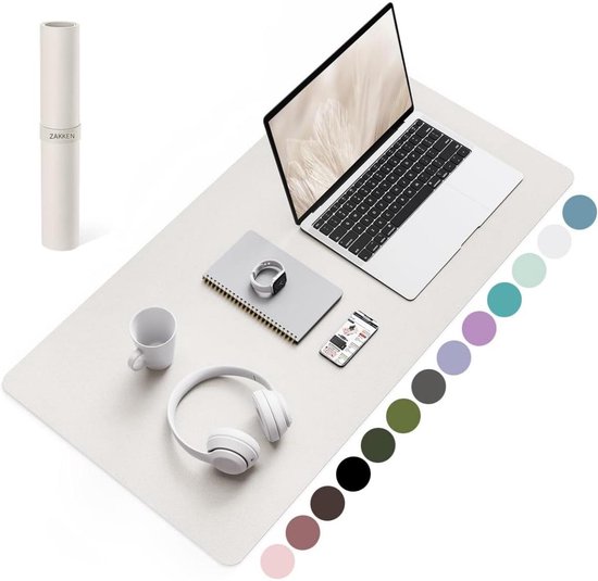 Sous-main EXCITAT - Tapis de souris en cuir et daim antidérapant - Tapis de souris multifonction pour le bureau - Sous-main pour ordinateur portable - Convient pour le bureau et la maison - Protection de bureau - Grijs - 80 x 40 cm