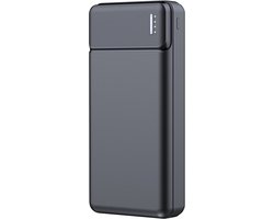 Powerbank 30000 mAh - 22.5W Snellader - 1x USB C input en output - 2x USB A output - 1x Micro USB input - 1x Lightning input - USB A naar USB C kabel meegeleverd - Powerbank klein - Zwart