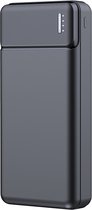 Powerbank 30000 mAh - 22.5W Snellader - 1x USB C input en output - 2x USB A output - 1x Micro USB input - 1x Lightning input - USB A naar USB C kabel meegeleverd - Powerbank klein - Zwart
