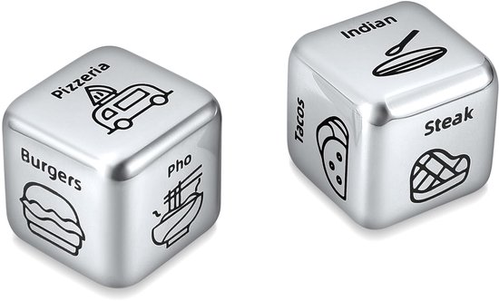 Foto: 2pcs food decision dices 2 5x2 5x2 5cm steel food decision maker food anniversary metal date night dice for wedding valentine s day christmas birthday style 3 