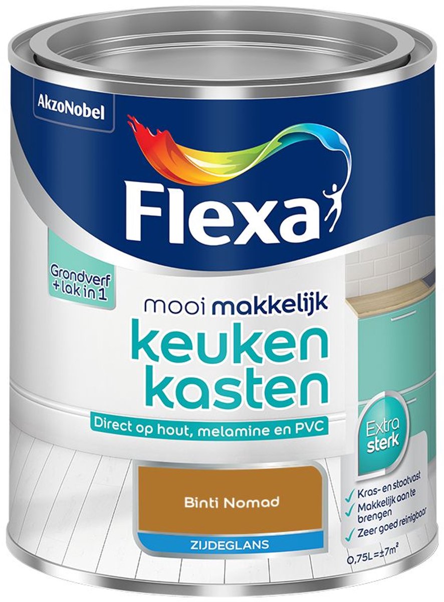 Flexa - Mooi Makkelijk Keukenkasten Zijdeglans - Binti Nomad - Mengverf - 0.75 L