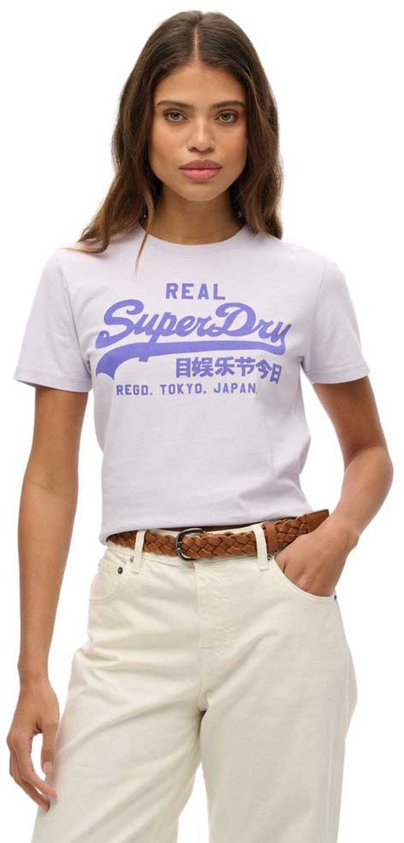 Superdry Vintage Neon T-shirt met logo Dames T-shirts Paars