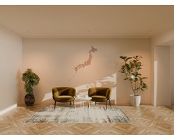 HOUTEN WANDDECORATIE / WOODEN WALL DECORATION - MUURDECORATIE / WALL ART - LANDKAART JAPAN / COUNTRY MAP JAPAN - 79 x 95cm - LICHT HOUT / NATURAL WOOD - WANDFIGUUR JAPAN / 日本 - ECHT HOUT - REAL WOOD