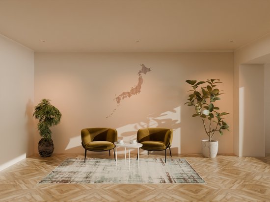 HOUTEN WANDDECORATIE / WOODEN WALL DECORATION - MUURDECORATIE / WALL ART - LANDKAART JAPAN / COUNTRY MAP JAPAN - 79 x 95cm - LICHT HOUT / NATURAL WOOD - WANDFIGUUR JAPAN / 日本 - ECHT HOUT - REAL WOOD