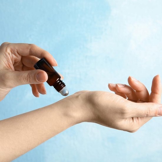 Flesje Blauw 10ml met Kogelroller en dop - 24 stuks