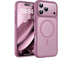 Geschikt voor Apple iPhone 17 Pro Max - Millitaire - Anti-vingerafdruk - Geschikt voor Mag - Volledige Camerabescherming - Schokbestendig - Dun - Matte Back Cover Hoesje - Lilac Paars