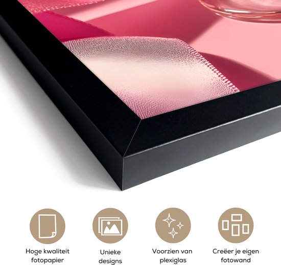 Affiche encadrée - Cadre photo 40x60 cm - Posters - Cocktail - Pink - Luxe - Cadre affiche noir - Décoration - Décoration murale salon - Décoration murale chambre