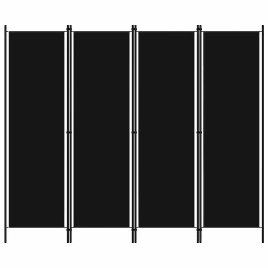 vidaXL Séparateur de pièce - Séparateur de pièce 4 panneaux - 200 x 180 cm - Tissu Zwart - Séparateur de pièce