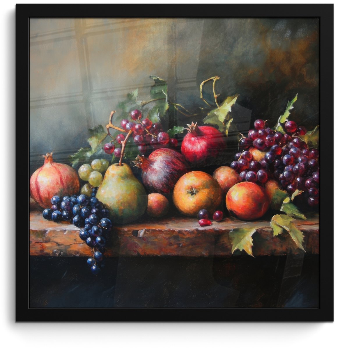 FrameYourWall Poster in lijst - Fotolijst 40x40 cm - Posters - Rustiek - Stilleven - Fruit - Posterlijst zwart - Decoratie - Wanddecoratie woonkamer - Muurdecoratie slaapkamer