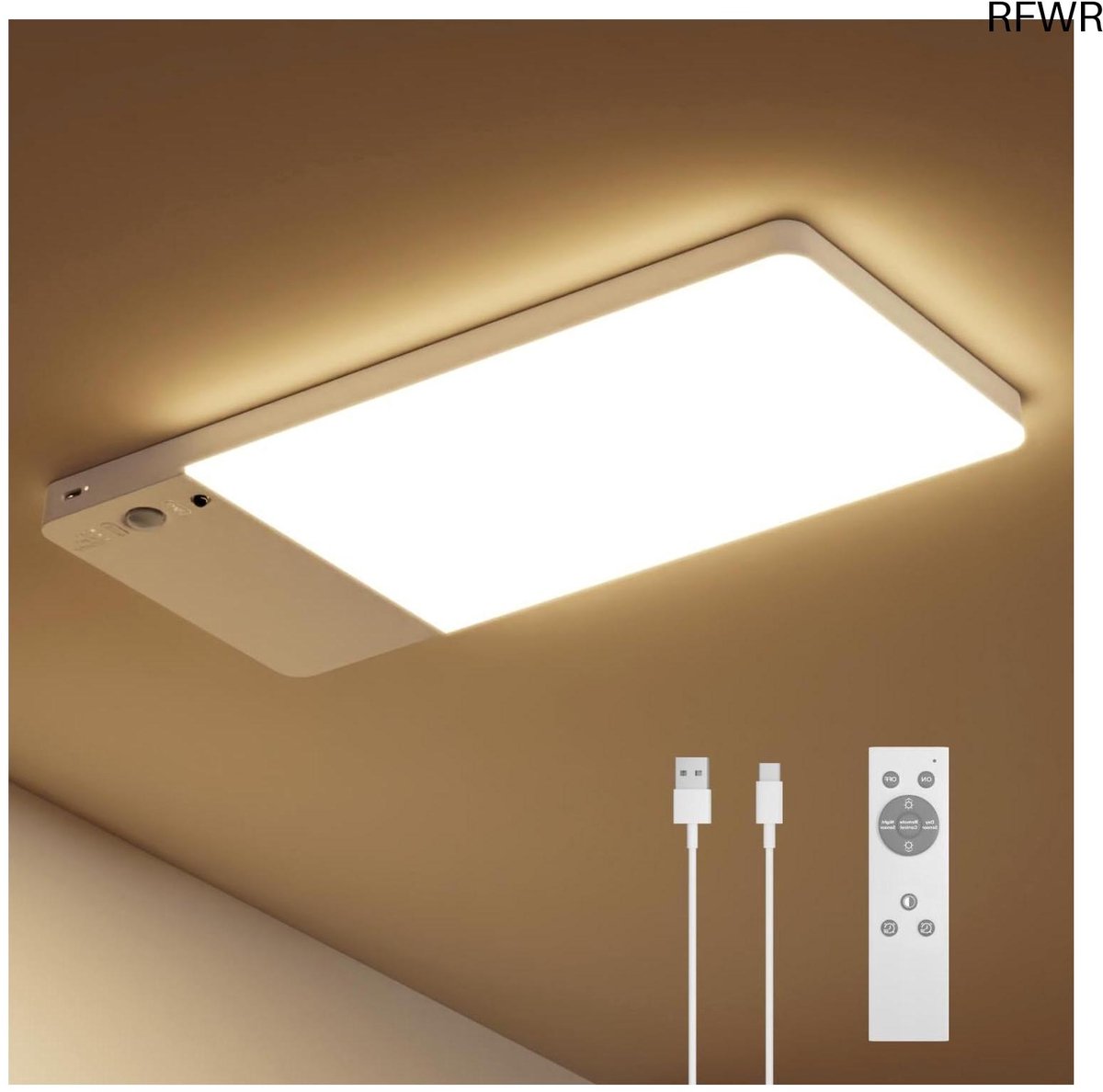 RFWR® Oplaadbare Plafondlamp met Bewegingssensor en Draadloze Installatie