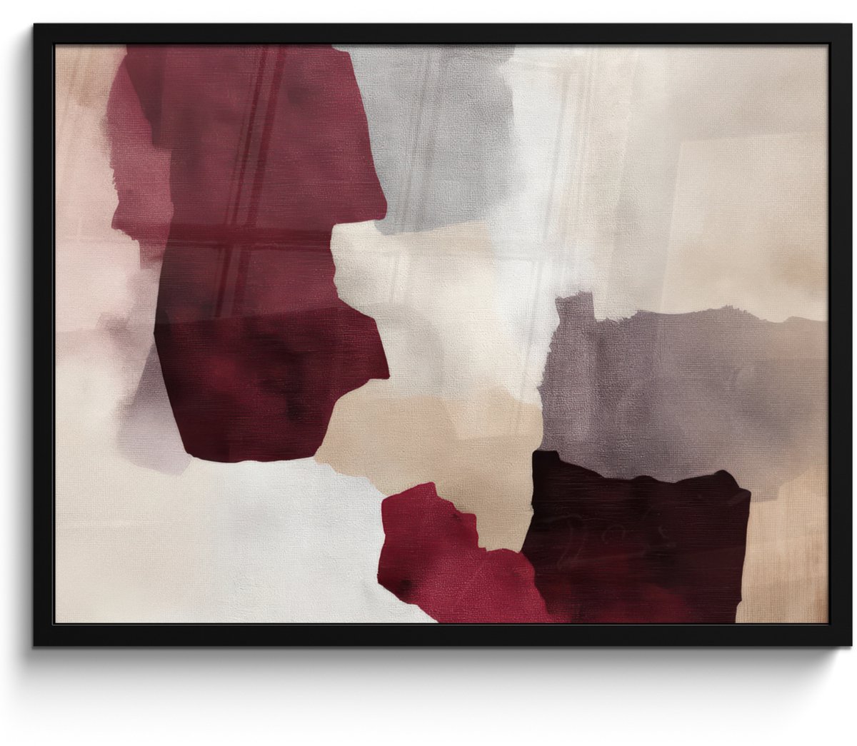 FrameYourWall Poster in lijst - Fotolijst 80x60 cm - Posters - Abstract - Kleurbakken - Rood - Posterlijst zwart - Decoratie - Wanddecoratie woonkamer - Muurdecoratie slaapkamer Abstract - Kleurvlakken
