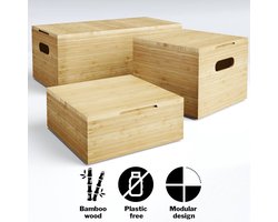 Bamboe deksel voor opbergbox - Perfecte pasvorm - Duurzaam