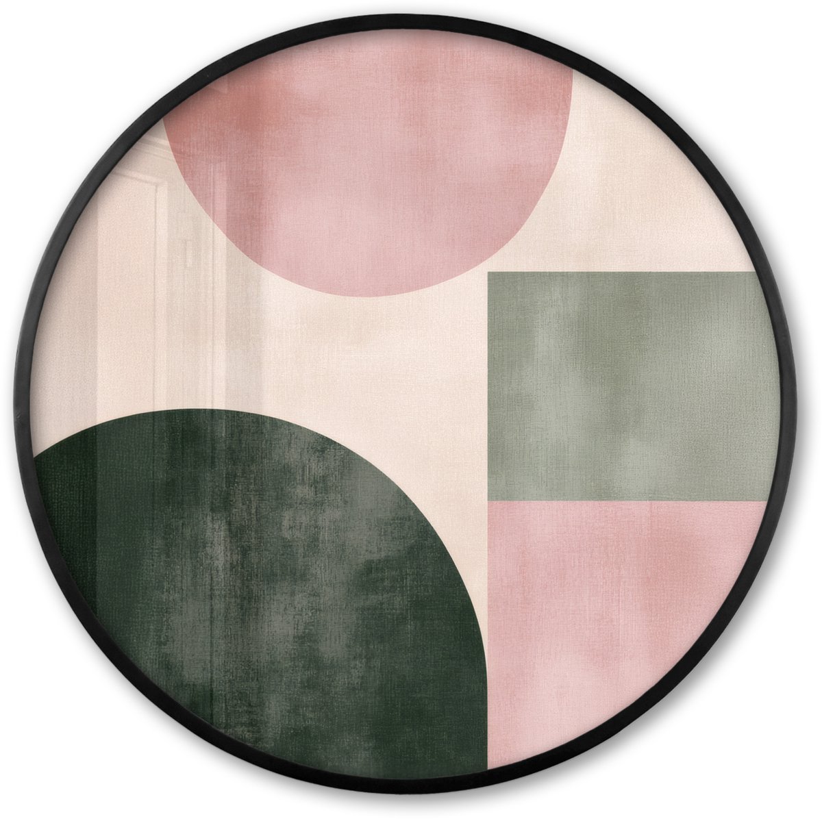 FrameYourWall Poster in lijst Rond - Fotolijst 60x60 cm - Posters - Vormen - Abstract - Cirkel - Zwart - Ronde posterlijst zwart - Decoratie - Wanddecoratie woonkamer - Muurdecoratie slaapkamer