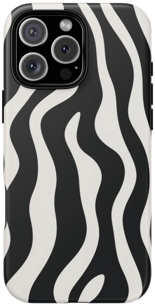 Zwart-Wit Abstract Zebrapatroon – Telefoonhoesje Geschikt voor iPhone 16 Pro Max