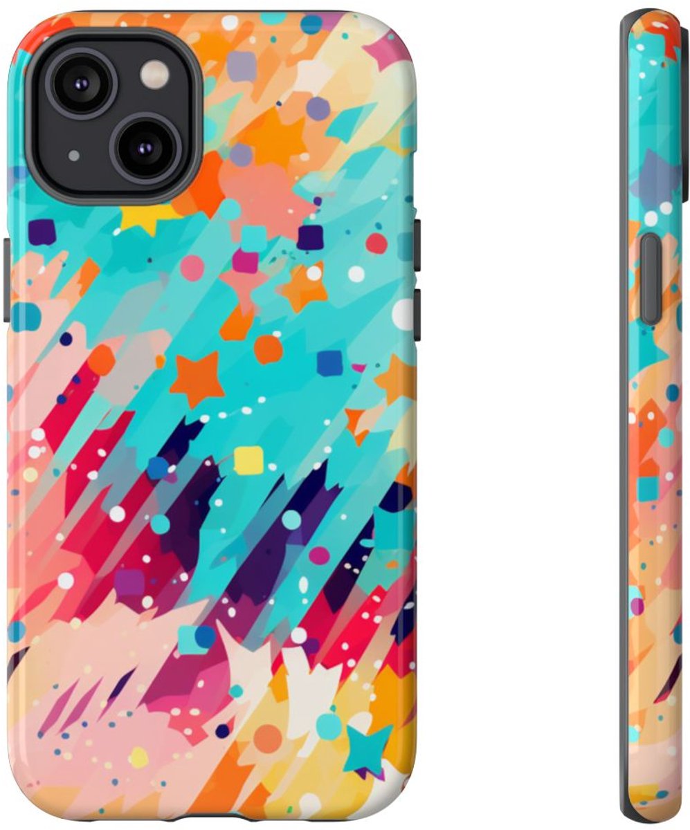 Kleurrijk Abstract Spattenpatroon – Telefoonhoesje Geschikt voor iPhone 14 Plus