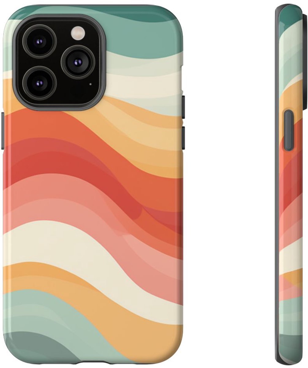 Golvend Veelkleurig Patroon – Telefoonhoesje Geschikt voor iPhone 14 Pro Max