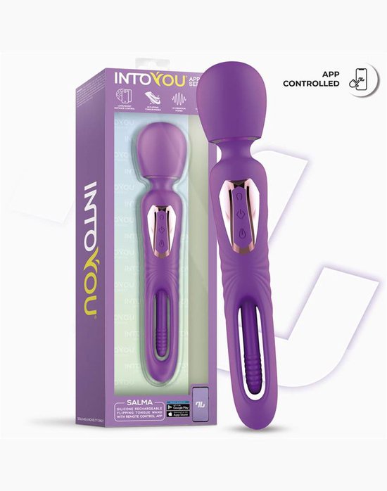 IY Salma - Vibromasseur baguette avec langue rotative - Contrl par application - Violet | bol IY Salma - Vibromasseur baguette avec langue rotative - Contrl par application - Violet | bol