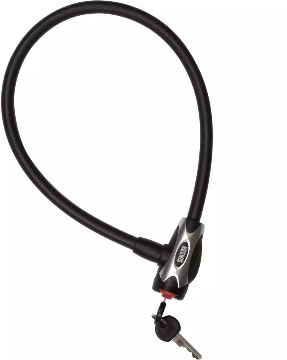 Simson Lichtgewicht kabelslot - 12mm dikte - 65cm lengte - mat zwart - inclusief sleutels