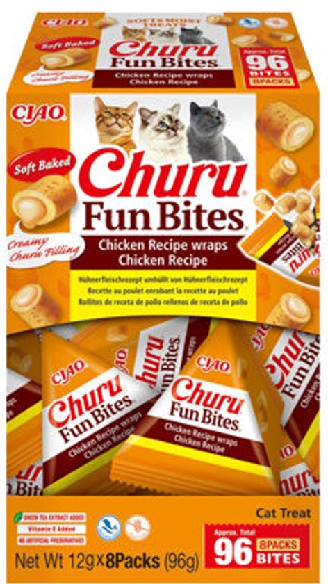 Ciao Churu Fun Bites Wraps Kattensnack Chicken - 8 x 12 gr