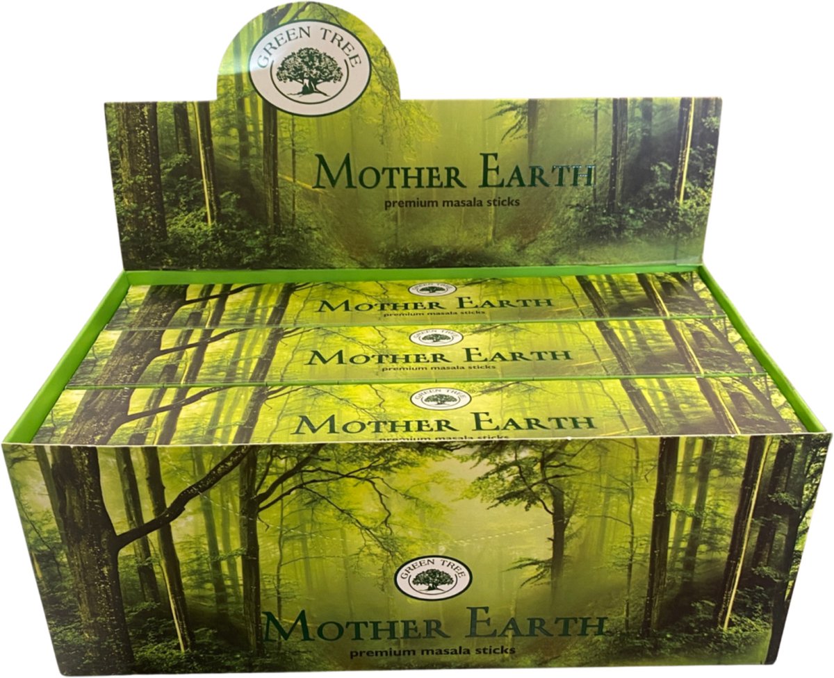 Ruben Robijn Green Tree Mother Earth wierook 15 grams - doos van 12 st. Groen