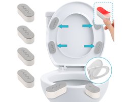 Toilet Sticker I WC Sticker I Deursticker WC I WC Bord I Heren En Dames I Muursticker 4 Stuks – Toiletbrilbumpers | Toiletbril Bumper Pads Kit – Sterke Hechting & Geluiddempend – Universele Pasvorm – WitI Zilver