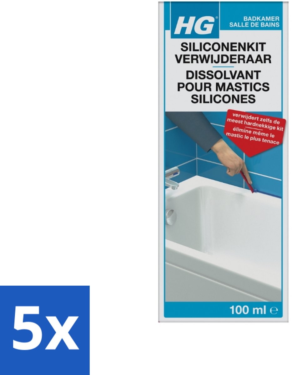 5 x HG Siliconenkit Verwijderaar 100 ml - Siliconenkit Verwijderaar - Kit Verwijderen - Kitresten Verwijderen - Siliconen Kit Verwijderen - Hardnekkige Kit Verwijderen