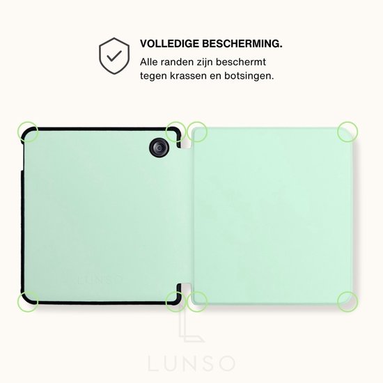Lunso Geschikt voor Kobo Libra Colour hoes (7 inch) - sleepcover - Lichtgroen van Lunso — afbeelding 5