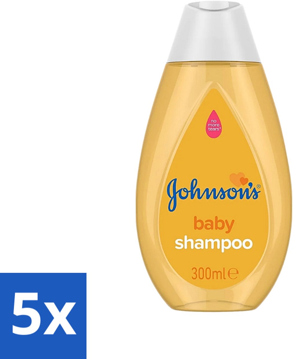 5 x Johnson's - Baby Shampoo - Zacht Voor De Ogen - 300 ml - Baby Shampoo - Baby Haar Verzorging - Zacht Voor De Ogen - No More Tears - Hypoallergeen Shampoo