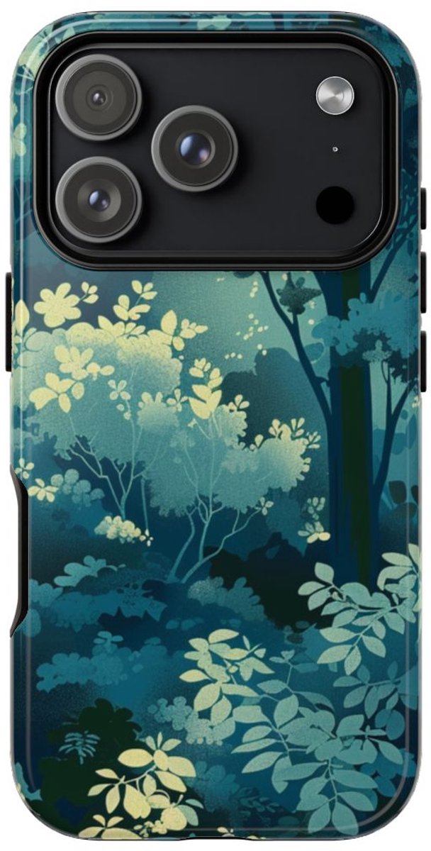 Gloeiende Bosbladeren in Laagjes – Telefoonhoesje Geschikt voor iPhone 17 Pro