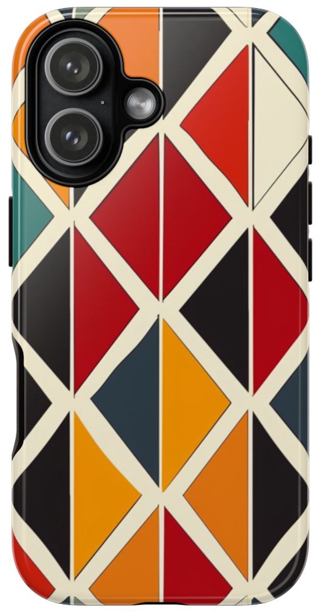 Kleurrijk Geometrisch Diamantpatroon – Telefoonhoesje Geschikt voor iPhone 17