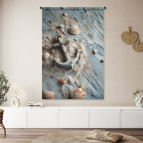 Tapisserie murale 120x180 cm - Anker - Bois - Coquillages - Sable - Tapisserie - Tapisseries