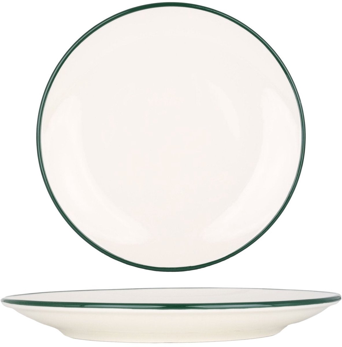 Rinart Dessertbord - Green Edge - Porselein - 19 cm - set van 6
