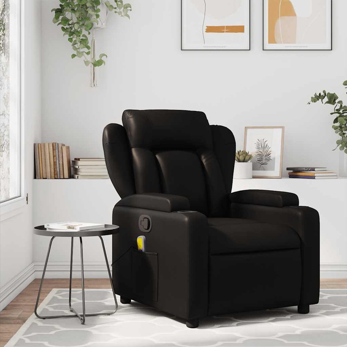 vidaXL Massagestoel - van - zwart - kunstleer