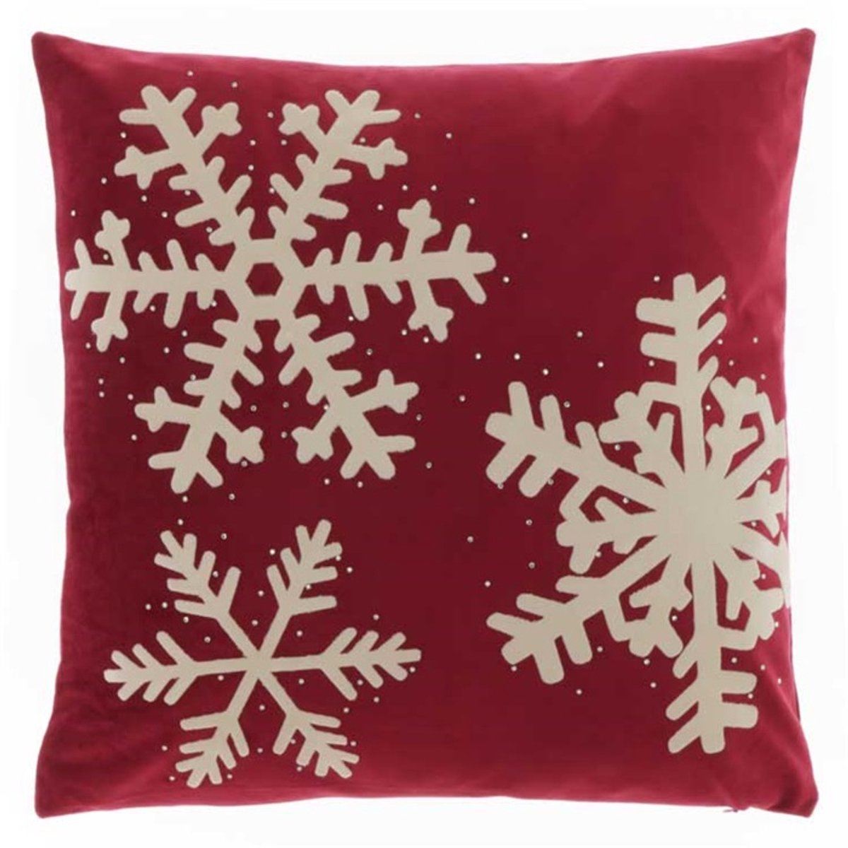 Unique Living Kussen Snowflake 45x45cm red | Kussen woonkamer of slaapkamer Rood