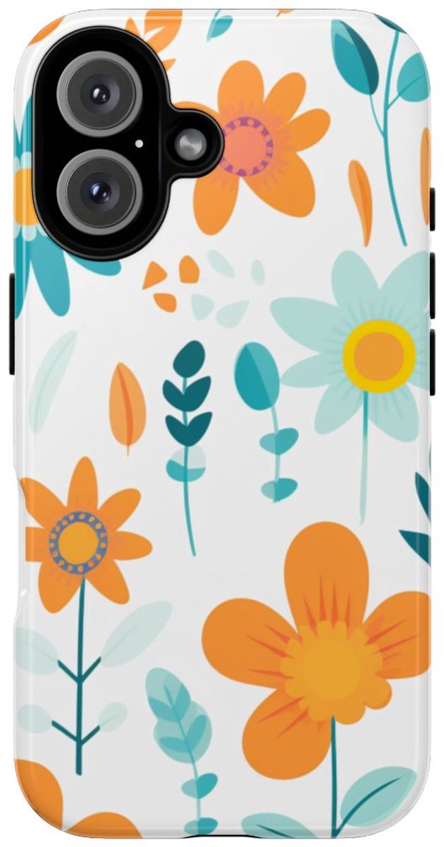 Kleurrijk Bloemenpatroon – Telefoonhoesje Geschikt voor iPhone 16