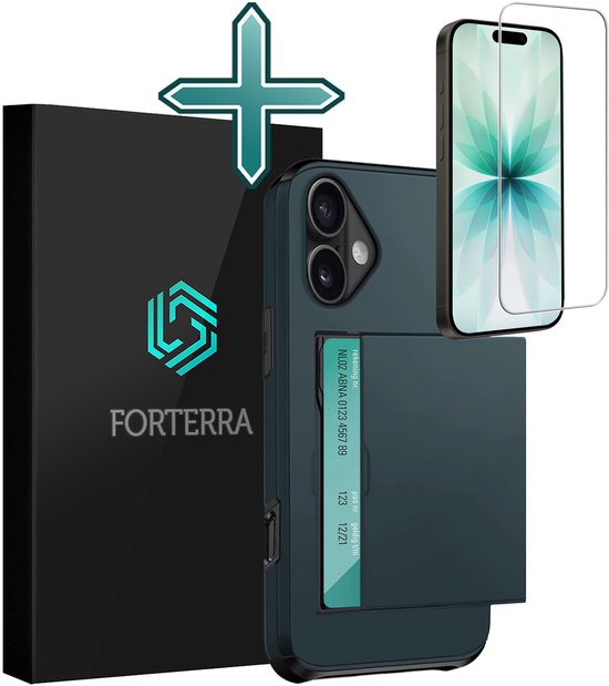 iPhone Forterra pour iPhone 17 avec porte-cartes et protection d'écran - Bleu foncé