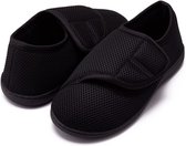 Heren en Dames Pantoffels - Zorgschoenen met Klittenband - Ademend Maasmateriaal - Ziekenhuis en Revalidatie Slippers - Comfortabel Binnenschoenen - Ideaal voor Ouderen en Zorgbehoevenden (L,42/43)
