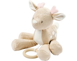 Nattou FanFan Muziekknuffel hertje - 25 cm - Zachte Knuffel met Muziek- Baby Cadeau - Beige
