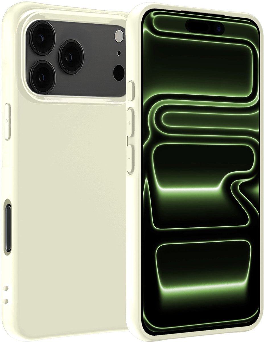 Hoesje Geschikt voor Apple iPhone 17 Pro Max - Sterk & Shockproof - Hoes Cover - Siliconen Case - Wit